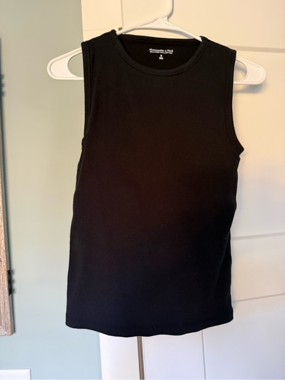 Abercrombie & Fitch Black Ribbed Crewneck Tank